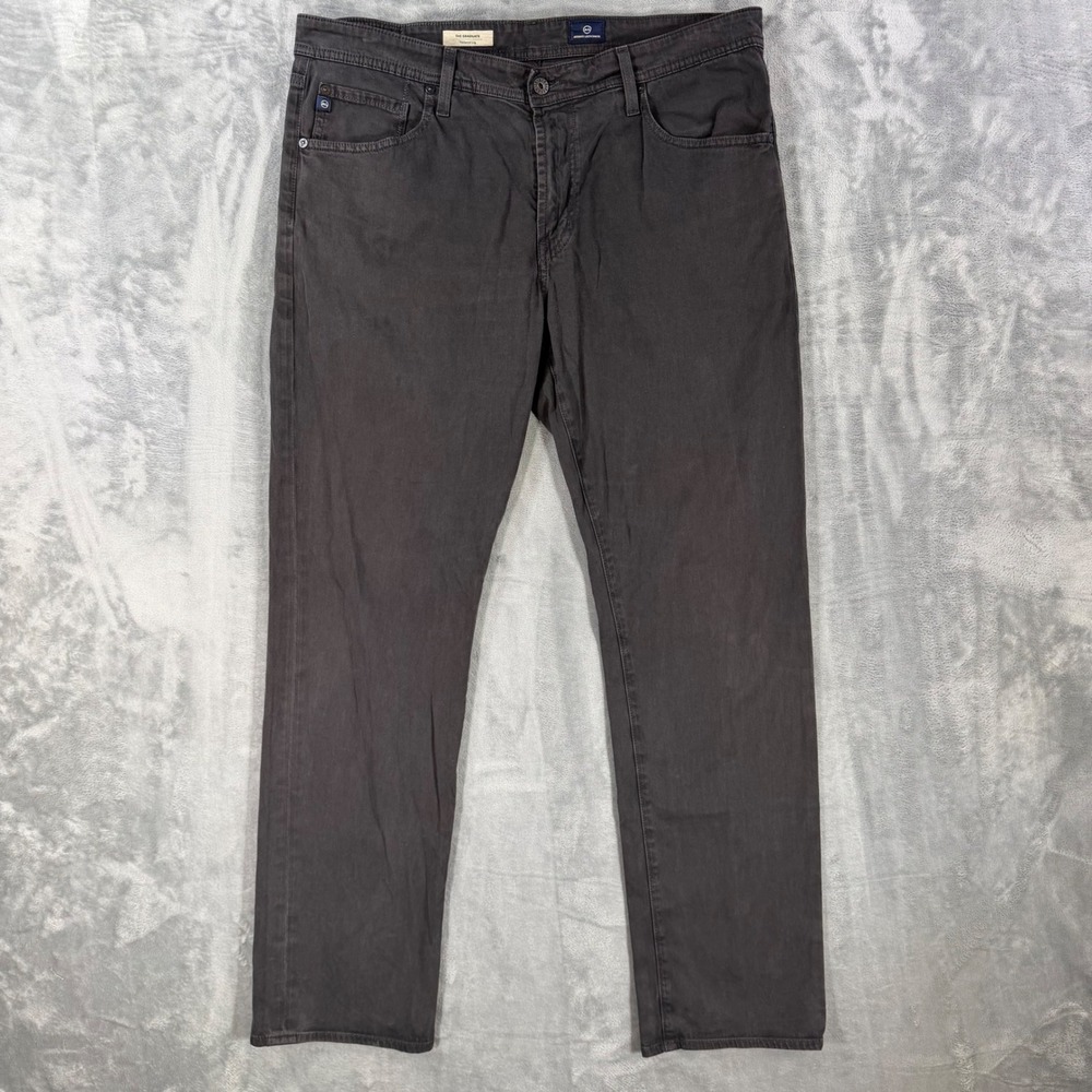AG Adriano Goldschmied The Graduate Tailored Leg Jeans Men's 36x32 Brown Gray
